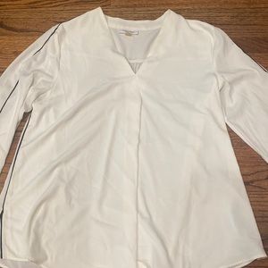 Calvin Klein white blouse with black trimming